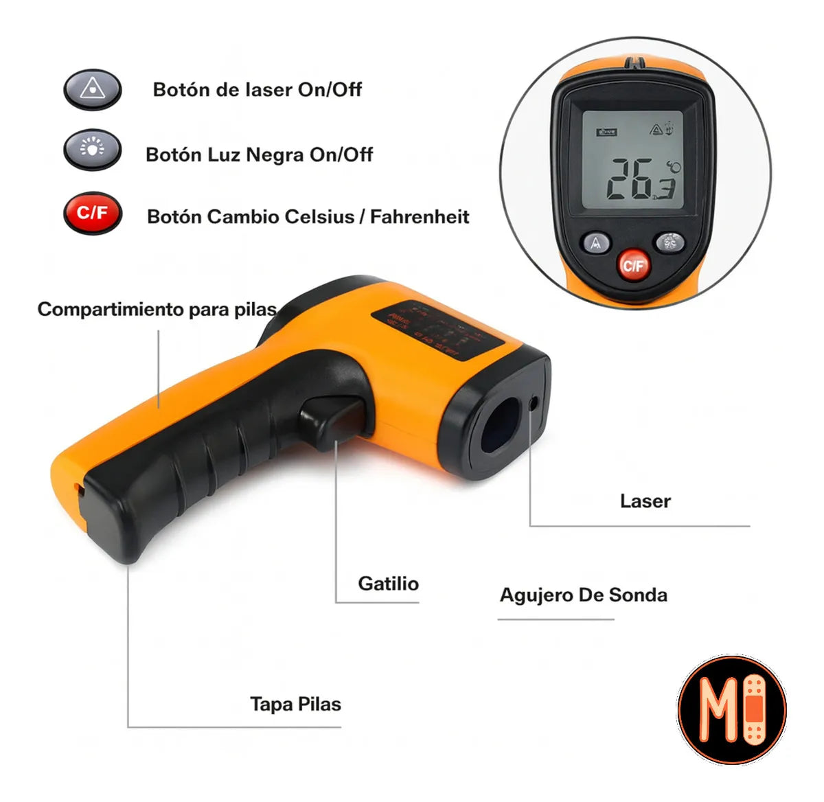 🔥 ThermoGun™ – Pistola Láser Infrarroja Digital de Precisión